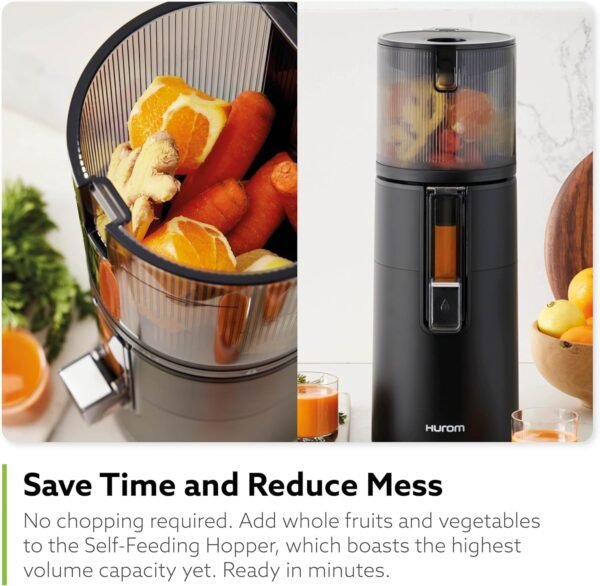 Hurom H400 Easy Clean Slow Juicer, Matte Black | Hands Free | Hopper Fits Whole Produce - Image 3