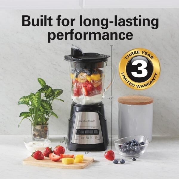 Hamilton Beach Power Elite Wave Action Blender For Smoothies, - Image 5