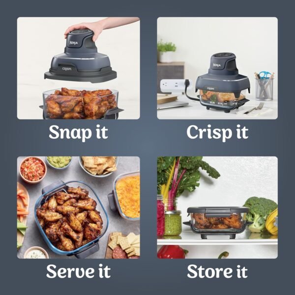 Ninja Crispi 4-in-1 Portable Glass Air Fryer Cooking System, - Image 7