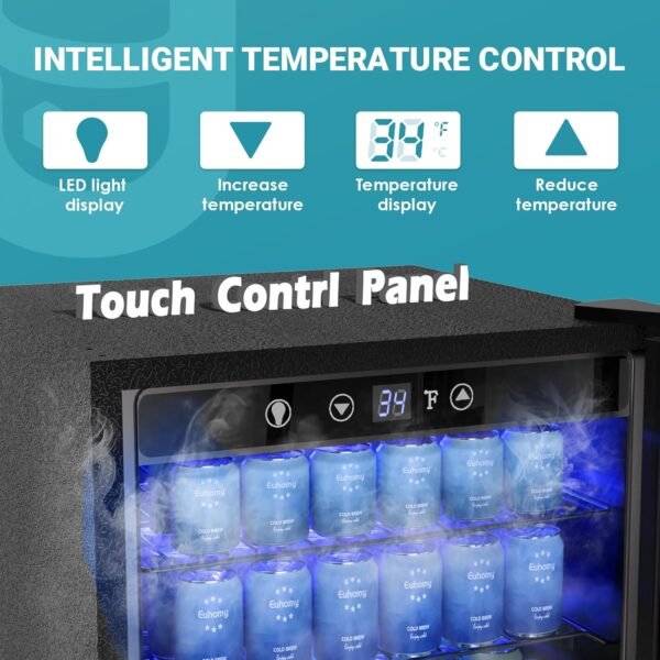 EUHOMY 4.5 Cu.ft Beverage Refrigerator and Cooler, - Image 4