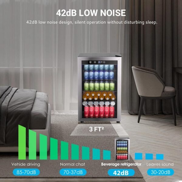 EUHOMY 4.5 Cu.ft Beverage Refrigerator and Cooler,