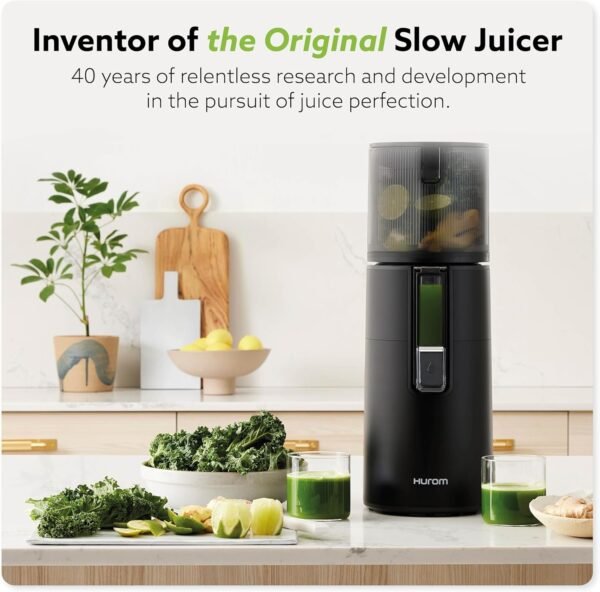 Hurom H400 Easy Clean Slow Juicer, Matte Black | Hands Free | Hopper Fits Whole Produce