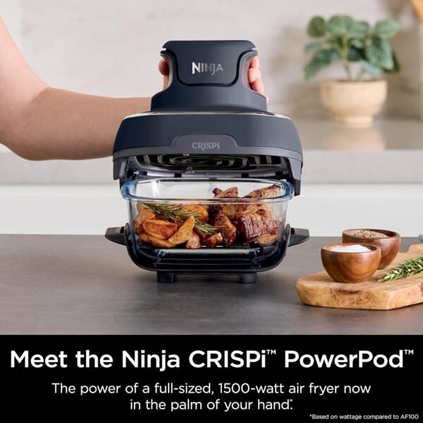Ninja Crispi 4-in-1 Portable Glass Air Fryer Cooking System,