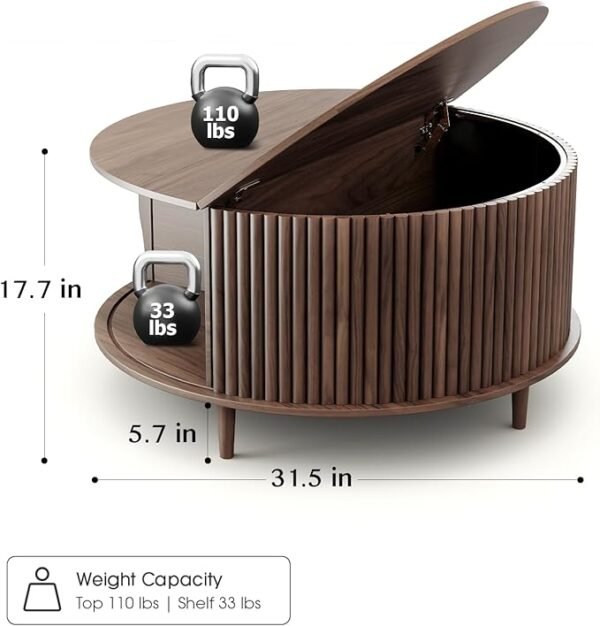 Round Coffee Table with Storage