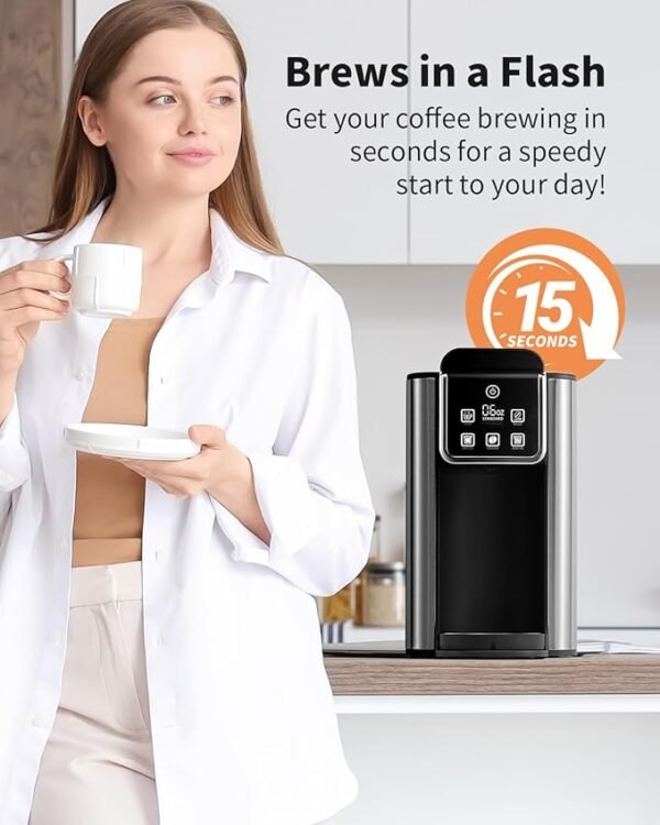 Hot & Iced Coffee Maker with Bold Setting, Single Serve Coffee Maker for K Cup and Grounds