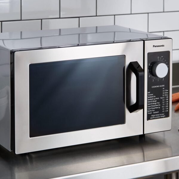 Panasonic NE-1025F Compact Light-Duty Countertop Commercial Microwave Oven with 6-Minute Electronic Dial Control Timer