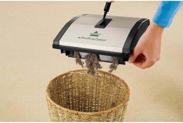 Bissell Natural Sweep Carpet and Floor Sweeper with Dual Brush Rotating System and 2 Corner Edge Brushes,