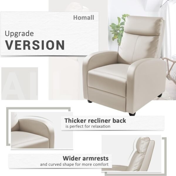 Home Theatre Seating with Lumbar Support (Leather, Beige)