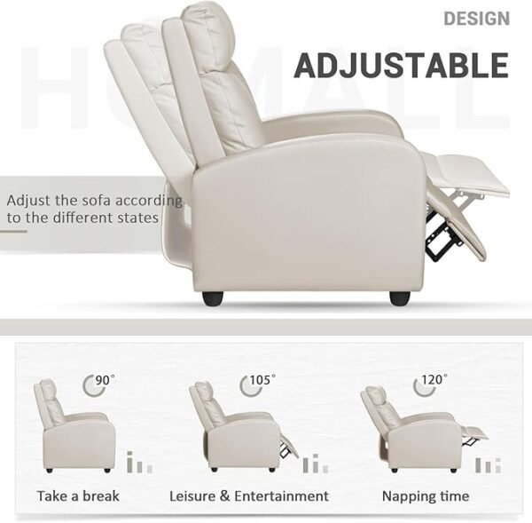 Home Theatre Seating with Lumbar Support (Leather, Beige)