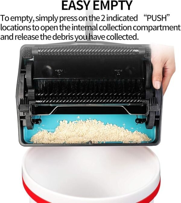 Yocada Carpet Sweeper Cleaner for Home Office Low&Undercoat Carpets Rugs Pet Hair Dust Scraps Paper Small Rubbish Cleaning with a Brush Blue