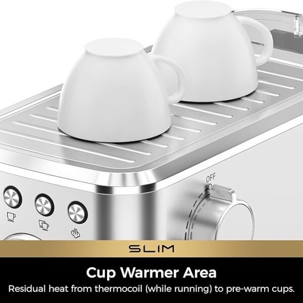 CHULUX Slim Espresso Machine with Milk Frother Steam Wand