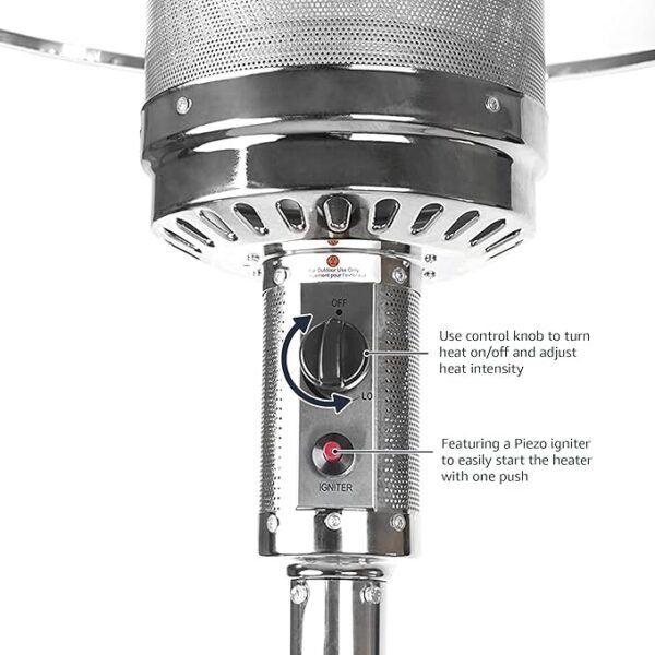 Amazon Basics 46,000 BTU Outdoor Propane Patio Heater with Wheels