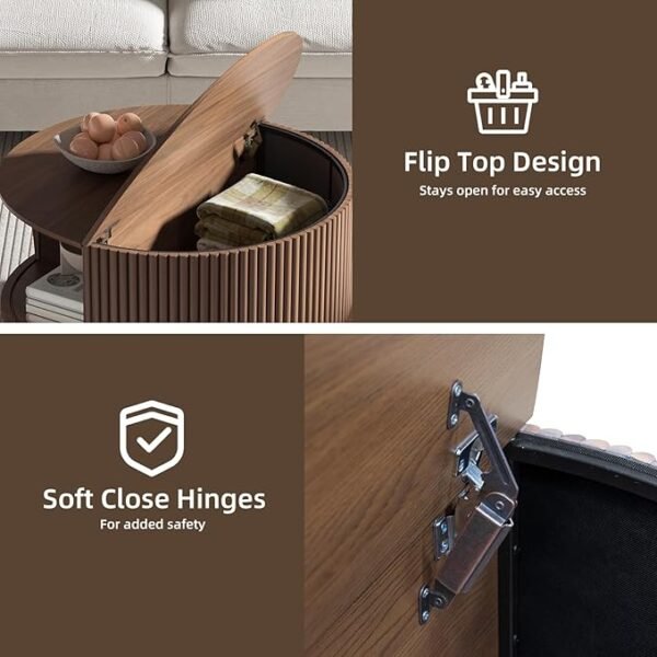 Round Coffee Table with Storage