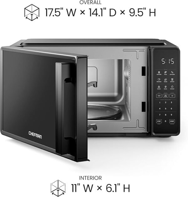 Chefman Countertop Microwave Oven 0.7 Cu. Ft., 700 Watts with 10 Power Levels