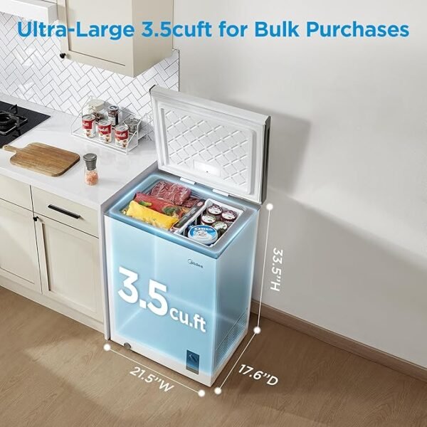 Midea MERC04C4BAWW 3.5 Cubic Feet Chest Freezer