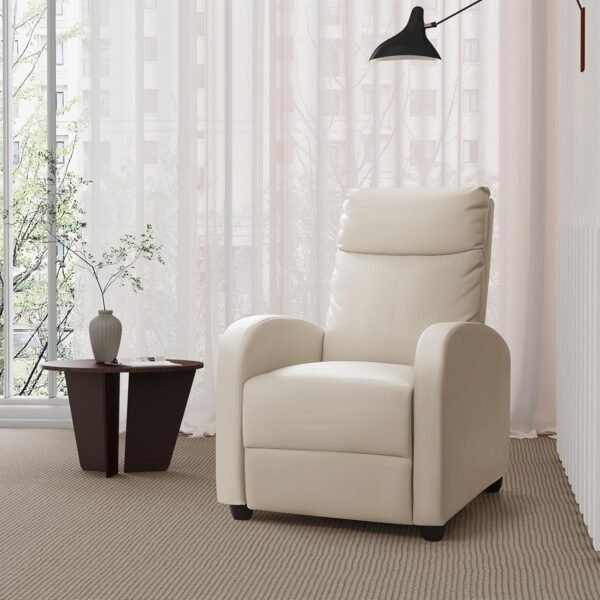 Home Theatre Seating with Lumbar Support (Leather, Beige)