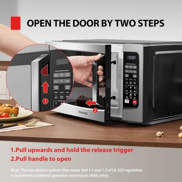 TOSHIBA EM131A5C-SS Countertop Microwave Ovens 1.2 Cu Ft with 12.4" Removable Turntable Smart Humidity Sensor