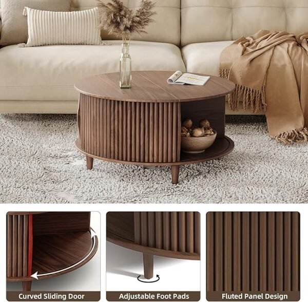 Round Coffee Table with Storage