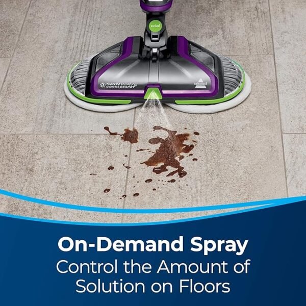 BISSELL® Spinwave Cordless Pet Hard Floor Spin Mop Cleaner 18V with washable mop pads for sealed hard floors