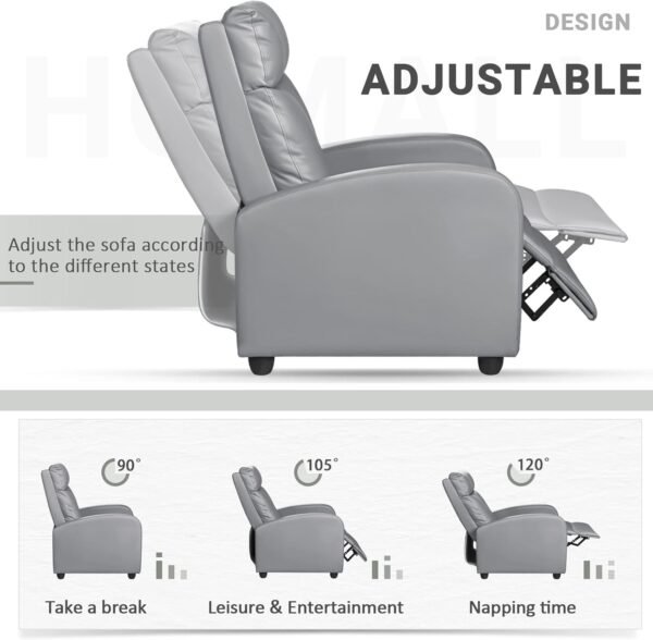 Homall Modern Recliner Chair Padded Seat Pu Leather for Living Room Single Sofa Recliner Seat Club Chair Home Theater Seating
